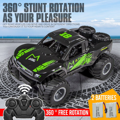 Amphibious RC Car 1:16 Scale 4WD Waterproof Land & Water Remote Control Monster Truck – 2 Rechargeable Batteries, All-Terrain RC Truck for Boys Kids Ages 4+, Birthday Christmas Gift
