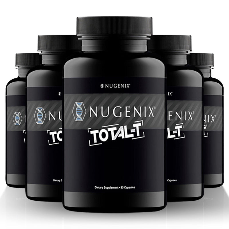 Total-T Men's Testosterone Support Supplement 5-Bottle Bundle | L-Citrulline, Fenugreek, Zinc, Vitamin B6 & B12 | Daily Men's Health & Vitality Formula for Energy, Strength & Hormonal Balance