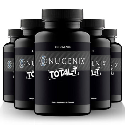 Total-T Men's Testosterone Support Supplement 5-Bottle Bundle | L-Citrulline, Fenugreek, Zinc, Vitamin B6 & B12 | Daily Men's Health & Vitality Formula for Energy, Strength & Hormonal Balance
