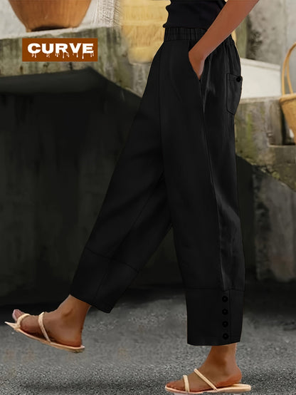 Women's Apricot Polyester High-Waist Pants - product view 7