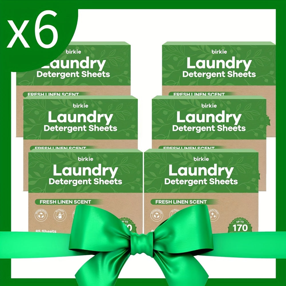 Laundry Detergent Sheets 85 Sheets 170 Loads – Liquid-Free Eco Laundry Strips, No Plastic Jug, Fresh Linen Scent, HE & Standard Washer Compatible