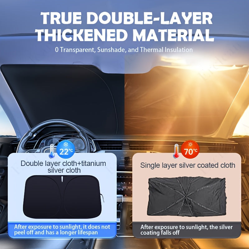 Car Shade Front Windshield | Windshield Dash Protector for Maximum UV Rays And Sun Heat Protection | Sun Visor Car Interior Accessory for Cooler Interior | Larg