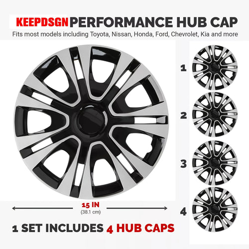 [Premium Wheel Hub Covers] 4pcs/Set 15-Inch/16-Inch Full Cover Wheel Hub Covers - Premium Protection, Easy Installation, And Enhanced Aesthetics, Universally Compatible With Sedan, Truck, SUV, Coupe
