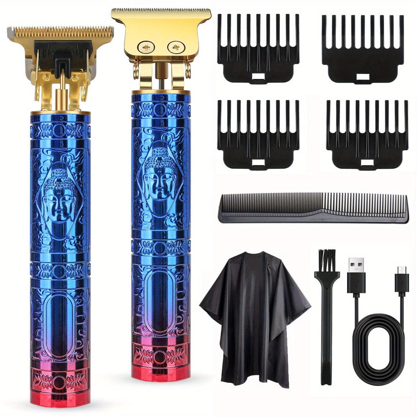 Electric Hair Clipper & Beard Trimmer Set for Men – USB Rechargeable Cordless Haircut Kit with 4 Guide Combs | Professional Home Barber Grooming Tool | Perfect Father's Day & Birthday Gift for Him