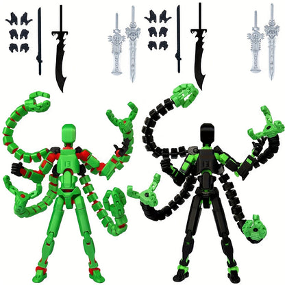 2pcs T13 Multi-Joint Action Figure Robot Set – 3D Printed Articulated Nova T-13 Mobile Robot Doll Desktop Decoration Game Enthusiast Collector Toy