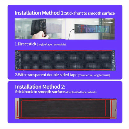 LED Scrolling Display Board with Bluetooth App Control, USB Powered Programmable RGB Matrix Panel for Text, Patterns & Animations, Indoor Sign for Shop, Bar, Hotel, Gas Station, Restaurant, Movie Screen