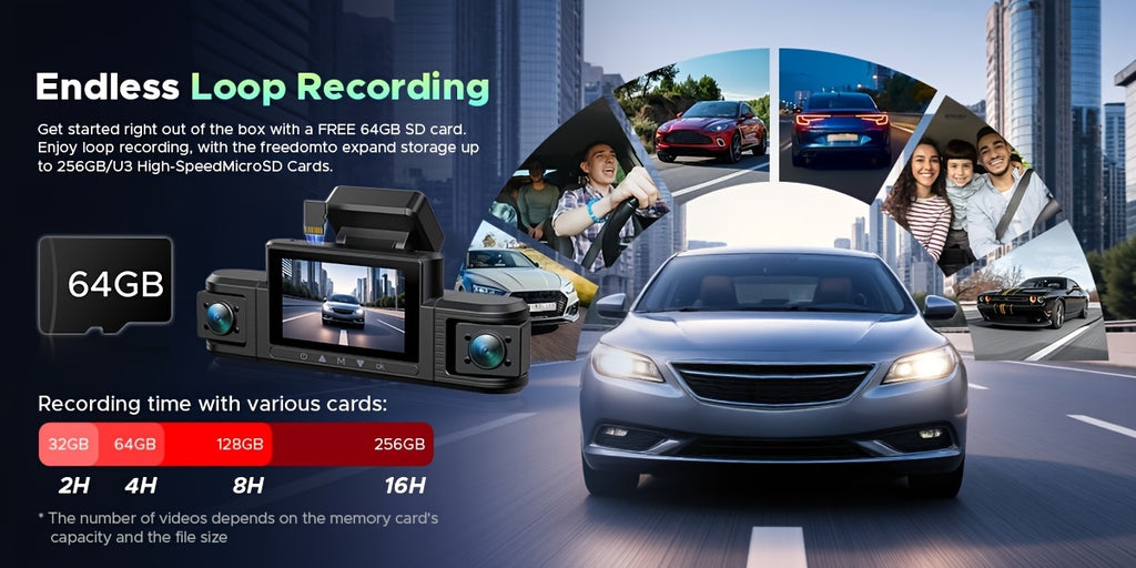 Lamtto 4 Channel Dashcam 360° View Dash Cam Front and Rear Inside 2K+1080P+1080P,+1080P, Dash Camera for Cars, 8 IR Lamps Night Vision, 5G WiFi & APP Control, G-Sensor, Parking Mode, with a Hardwire Kit