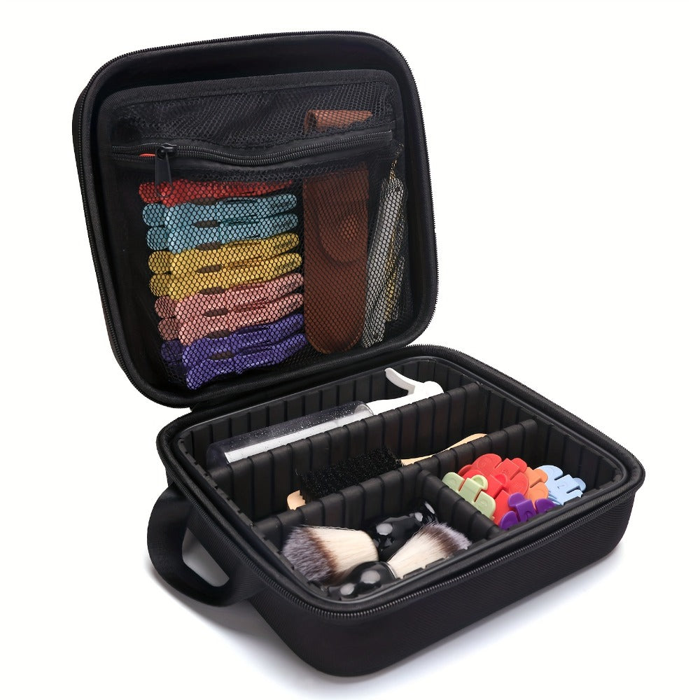 Hard Shell Barber Case Portable – Hair Clipper Trimmer Beauty Tools Organizer Travel Storage Bag Barbershop Styling Kit Carrying Case for Professional & Home Grooming