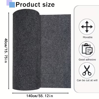 Cat Scratch Mat 55"x15" Trimmable Self-Adhesive Cat Scratching Pad for Furniture Sofa Couch Wall Door Corner Protection, Cat Scratcher Carpet with Adhesive Backing, Beige & Grey