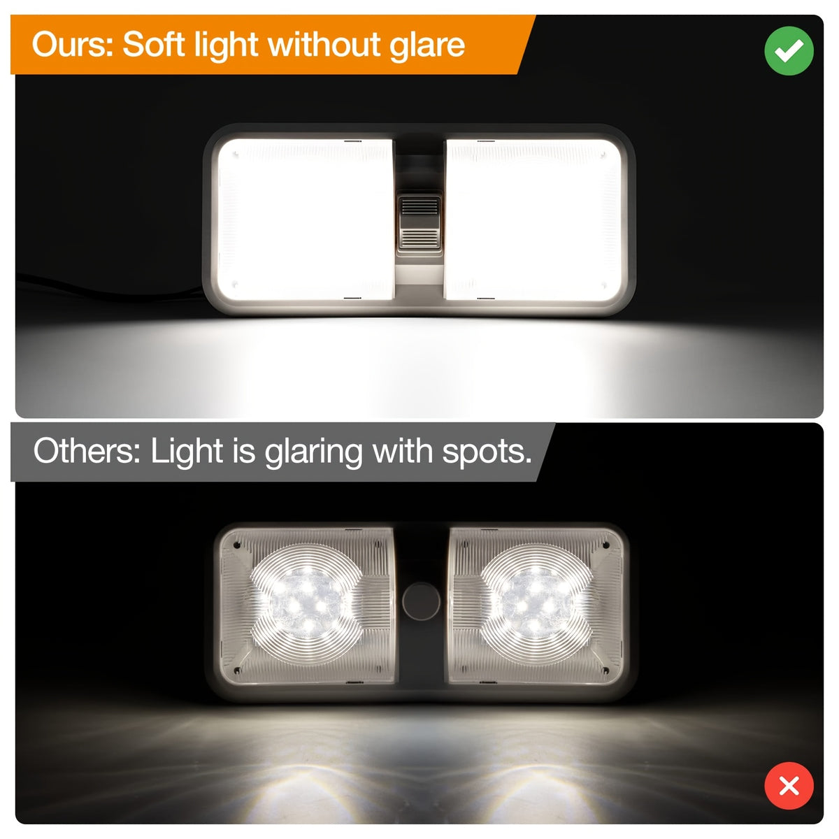 RV Lights Interior, 12 Volt LED Lights 1000LM, Camper Lights 8W, RV LED Lights Interior Fixtures 12V, RV Ceiling Dome Light with Switch for RV/Camper/Trailer/Boat/Car (Natural White, 4Pack).