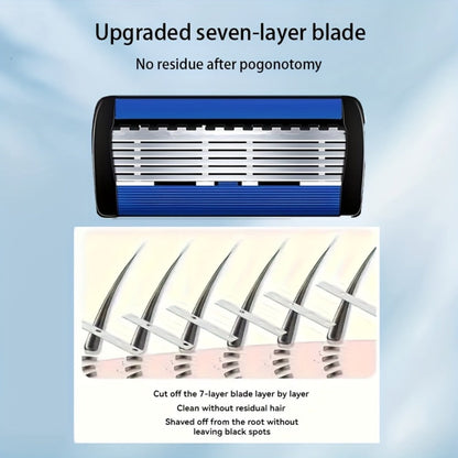 Replaceable Blade Razor for Men Stainless Steel Ultra-Sharp 36 or 72 Blades Anti-Slip Ergonomic Handle Smooth Safe Close Shave Daily Grooming Kit Travel Gift for Him