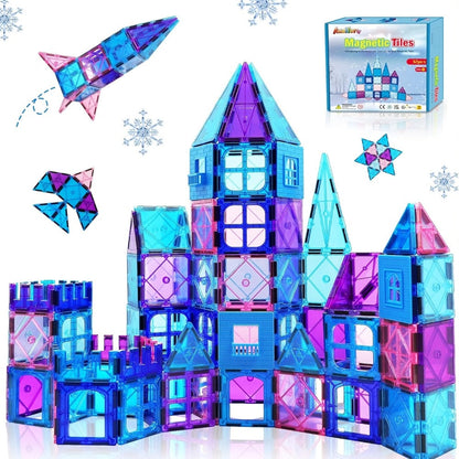 Magnetic Tiles Building Set 32 Pcs – 3D Magnetic Building Blocks STEM Toy for Kids Ages 3-8 Boys Girls Princess Castle Construction Educational Birthday Christmas Gift
