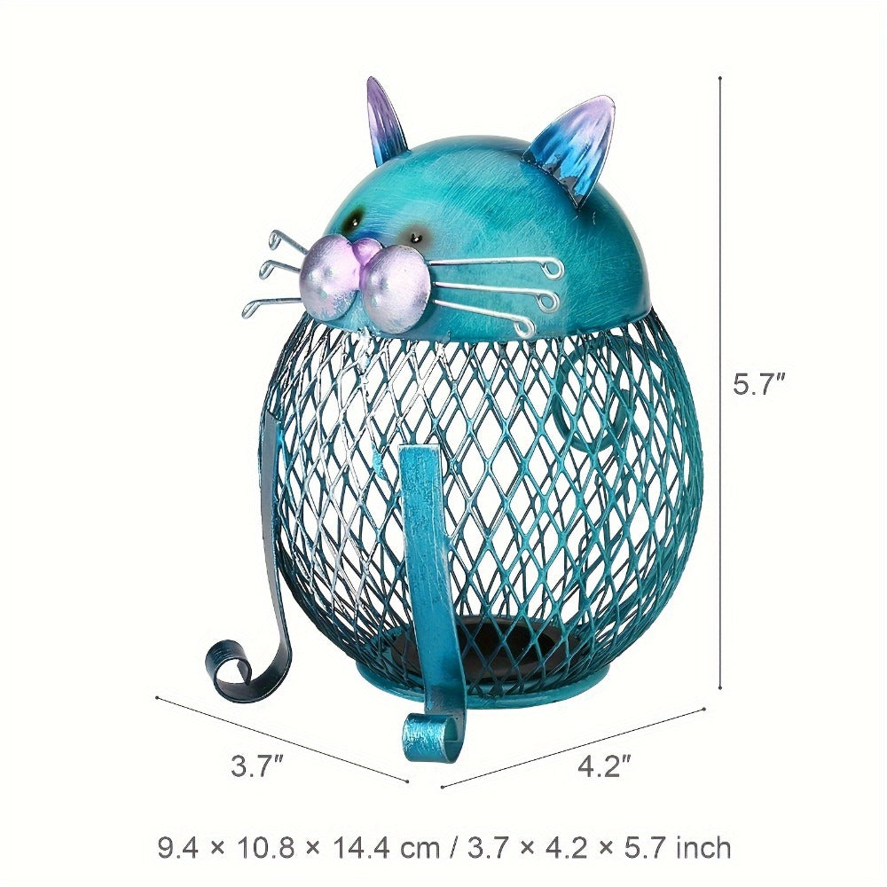 Ceramic Cat Piggy Bank with Removable Bottom Lid - Cute Kitten Coin Bank Figurine for Kids & Adults, Cat Lover Gift, Home Decor for Shelf & Office, Birthday Christmas Halloween Present