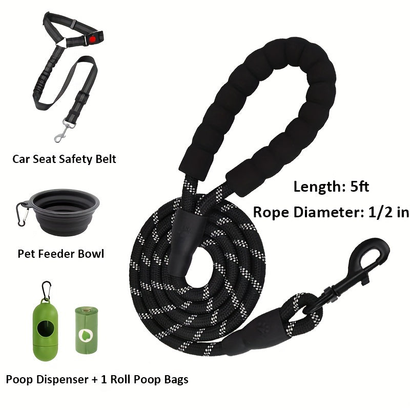Dog Harness and Leash Set No-Pull Reflective Adjustable Oxford Vest with 2 Leash Clips Easy Control Handle for Small Medium Large Dogs XS-XL 5 Colors