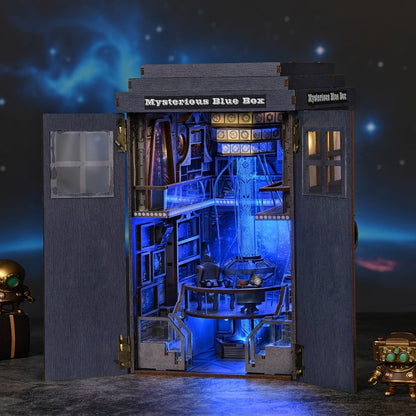 Magic Box Book Nook Kit DIY – 3D Wooden Miniature Dollhouse Bookshelf Insert, Mysterious Fantasy Scene Craft for Adults & Teens, Unique Bookend Home Decor, Valentine's Day Halloween Christmas Birthday Gift