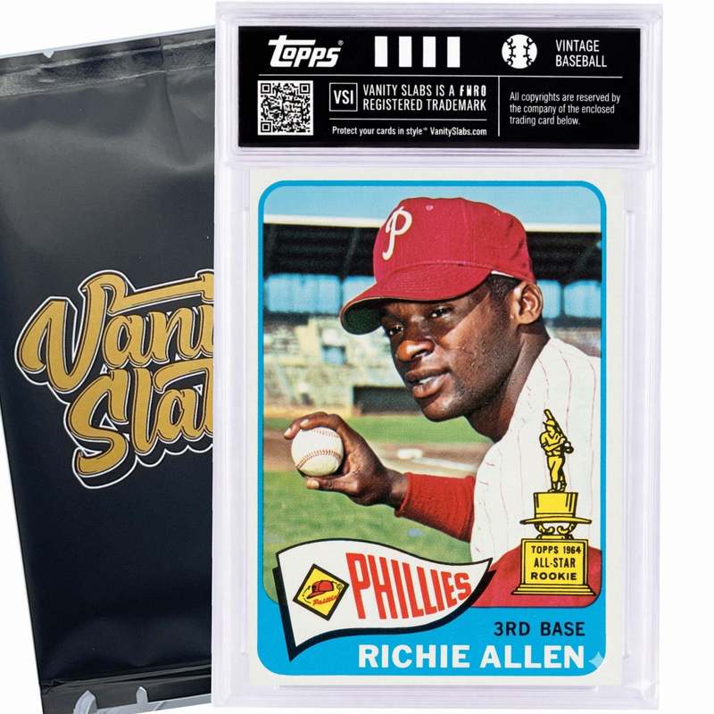 Vintage Baseball Card Mystery Slab 1965 Topps – 1 Random Authentic Card Encased in Vanity Slab | 598-Card Set Chase | Mickey Mantle, Willie Mays & Hall of Famers Possible | Collector Gift