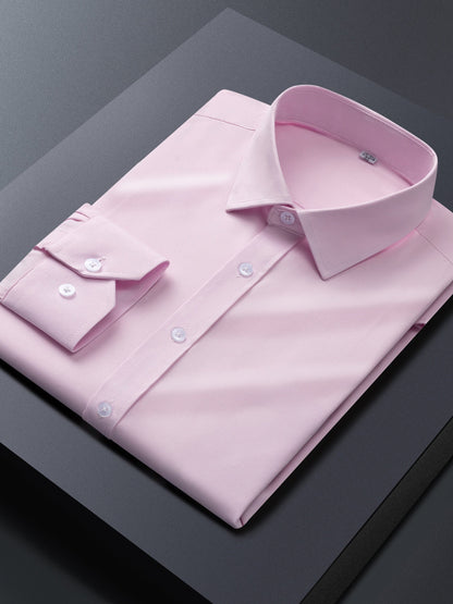 Men's Solid Long Sleeve Dress Shirt - Stretch 3