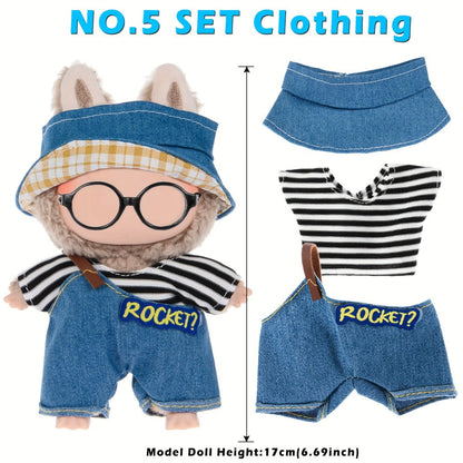 Doll Outfits Set 6 Pack for 17cm 6.7 Inch Miniature Dolls 6 Unique Fashion Designs Mix Match Clothing Collection No Doll Included Birthday Christmas Gift for Girls Kids