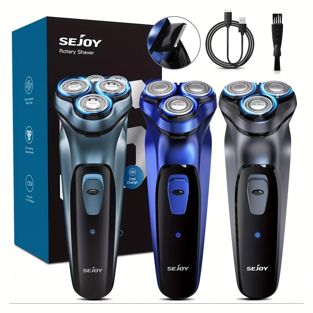 Cordless Electric Razor for Men Rechargeable Fast Charging Washable Heads Face Shaver — Smooth Close Shave Portable Electric Shaving Machine for Travel & Daily Use, Grooming Gift for Him
