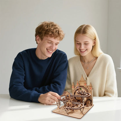 Electric Marble Run Set 3D Handmade Logic Building Construction Puzzle – Educational STEM Toy for Kids Teens Adults, Logical Thinking Engineering Activity, Birthday Christmas Holiday Gift