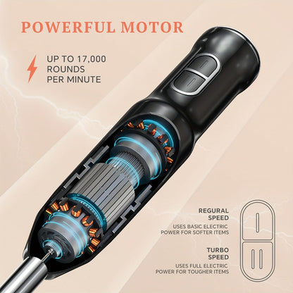 Immersion Blender 400W with Turbo Mode - Handheld Stick Blender with 304 Stainless Steel Blades, 2-Speed Electric Hand Blender, Detachable Shaft, Portable Immersion Mixer for Soups, Smoothies & Baby Food