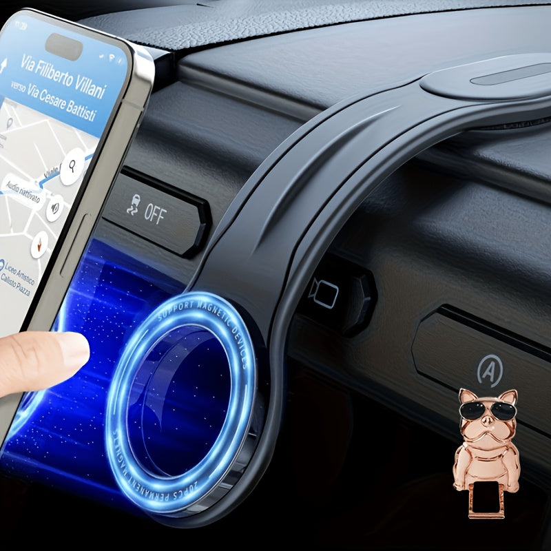 1X Fleximounts Magnetic Car Phone Mount, Detachable Bendable Aluminum Arm, Suitable for Dashboard Mounting on Most Car Models, Halloween, Christmas Gift, Stylish Design, Road Trip Essentials, Modern Additions, Car Interior Additions