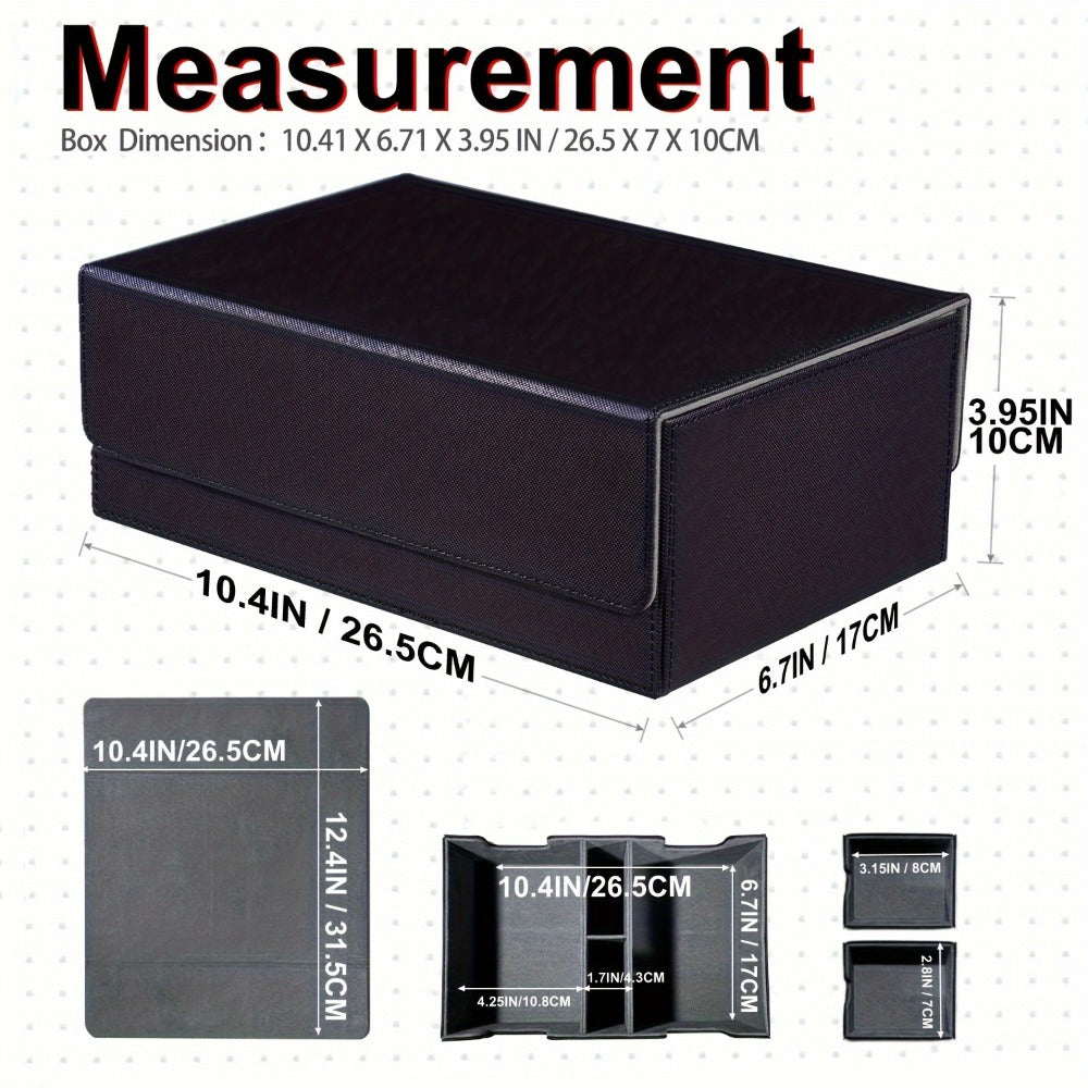 Magnetic Deck Box 600+ Cards High Capacity MTG Card Storage Case 4 Deck Slots with 2 Dice Tray TCG YuGiOh Trading Card Organizer Multiple Colors
