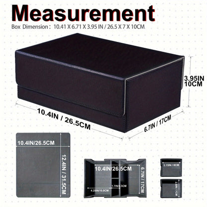 Magnetic Deck Box 600+ Cards High Capacity MTG Card Storage Case 4 Deck Slots with 2 Dice Tray TCG YuGiOh Trading Card Organizer Multiple Colors
