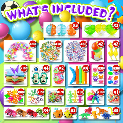 1000-1200 Piece Bulk Fidget Toys Party Favors – Assorted Mini Sensory Toys for Kids Classroom Prize Box Easter Egg Fillers Goodie Bag Stuffers Birthday Carnival Rewards