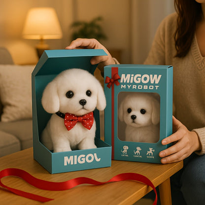 Interactive Robotic White Labrador Puppy Plush Toy | Walks Barks Wags Tail | Realistic Electronic Pet Dog | Gift Box | Birthday Christmas Gift for Kids