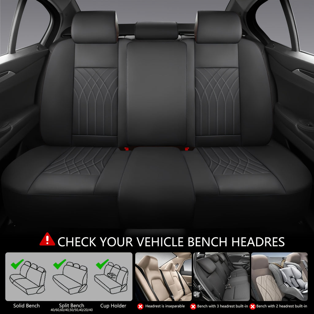 Full Coverage Pu Leather Car Seat Covers Full Set,Waterproof Seat Covers for Cars,SUVs Pick-up Truck, Car Seat Cushion,Car Seat Protector, Seat Cover with 5 Seats / 2 Seats
