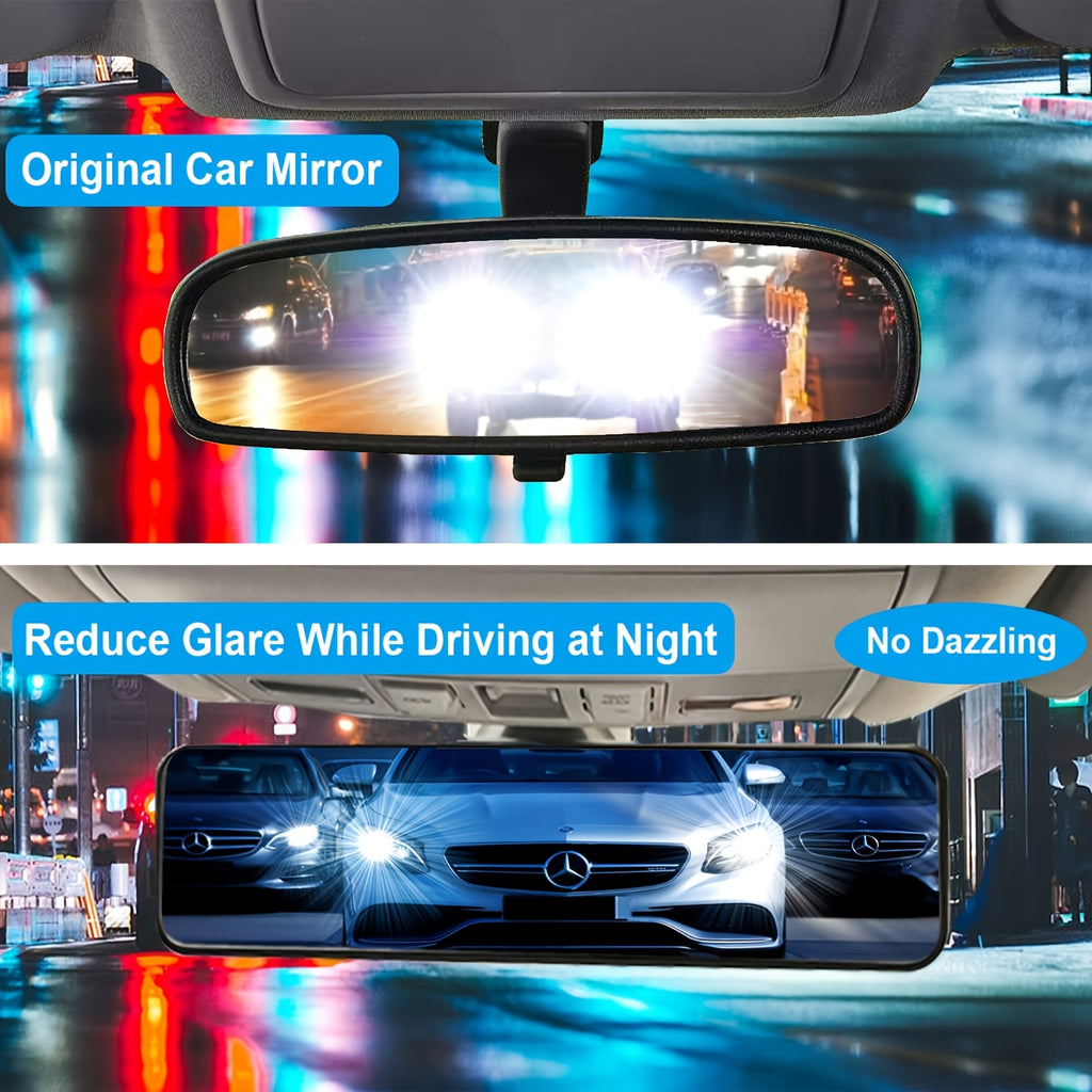 [HD Panoramic Rearview Mirror] HD Panoramic Clip-on Rearview Mirror - Wide-angle Field Of View, Reduces Blind Spots, Improves Driving Safety for All Vehicles, Easy Installation, Eliminates Tunnel Effect