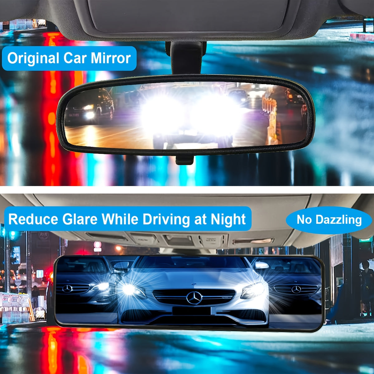[HD Panoramic Rearview Mirror] HD Panoramic Clip-on Rearview Mirror - Wide-angle Field Of View, Reduces Blind Spots, Improves Driving Safety for All Vehicles, Easy Installation, Eliminates Tunnel Effect