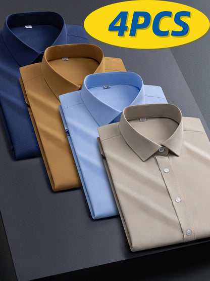 Men's Solid Color Shirt - Collared Long Sleeve 787813