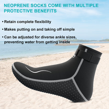 Neoprene Wetsuit Socks 3.5mm – High & Low Cut Water Booties, Non-Slip Anti-Abrasion for Diving Snorkeling Kayaking Beach Volleyball Surfing, S-XXL