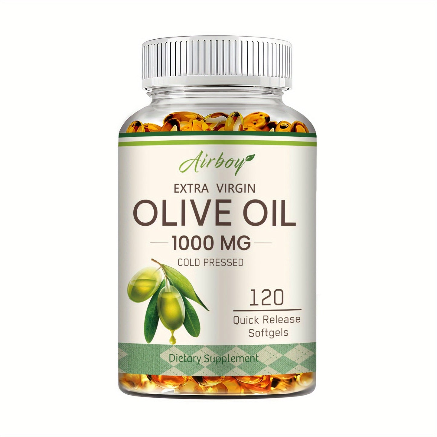 Extra Virgin Olive Oil Capsules 120 Softgels with Omega-9 Omega-6 & Palmitic Acid — Heart Health Cardiovascular Wellness & Antioxidant Support Supplement for Women and Men | 1 or 2 Bottle Options