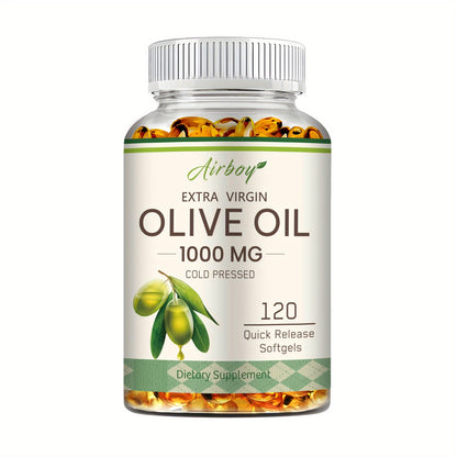 Extra Virgin Olive Oil Capsules 120 Softgels with Omega-9 Omega-6 & Palmitic Acid — Heart Health Cardiovascular Wellness & Antioxidant Support Supplement for Women and Men | 1 or 2 Bottle Options