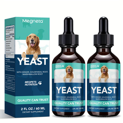 Yeast Health Drops for Dogs & Cats – Skin & Ear Support Supplement, Easy-Absorb Liquid Formula for All Breeds & Ages, 2fl oz (60ml)