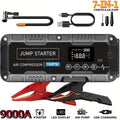 8000mAh Multifunctional Emergency Start Power with Air Pump, 150PSL Portable Car Battery Starter, Digital Tire Inflator, Portable Vehicle Battery Charger, Suitable for 2.64 Gallon Gas Or 2.38 Gallon Diesel Batteries Car Jumper Starter Portab