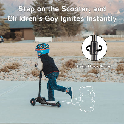 Kids 3-Wheel Scooter 2-Pack Light-Up Wheels Adjustable Height Lean to Steer, Wide Deck
