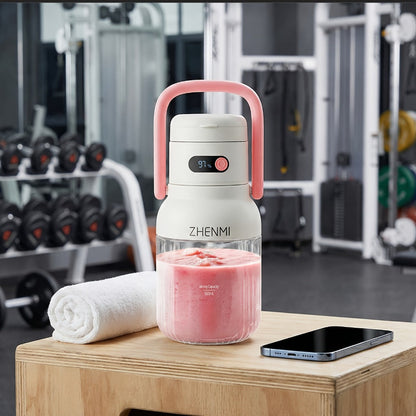 Cordless Portable Blender 33oz USB Rechargeable - Ice Crushing Blender for Smoothies & Shakes, Wireless Personal Blender for Travel Gym Office, BPA-Free, Green Purple Pink