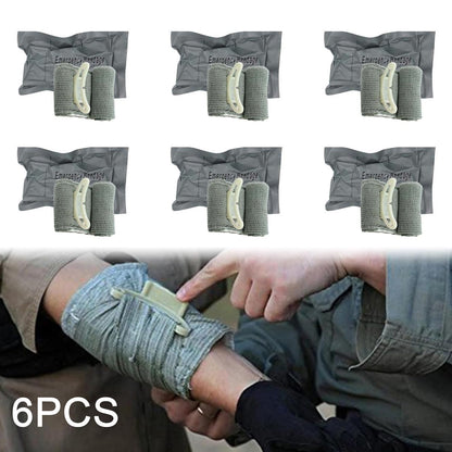 Hemostatic Bandages 6-Pack – 4-Inch Vacuum-Sealed Emergency Pressure Bandages for Wound Care, Bleeding Control, Outdoor First Aid, Hiking, Camping & Survival Preparedness