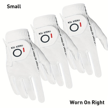Wet Weather Golf Gloves Rain Grip 3-Pack for Men | Breathable Water-Resistant Golf Gloves for Left & Right Hand – Durable Comfortable Fit in Hot & Wet Conditions (Black, Gray, White | S–3XL)