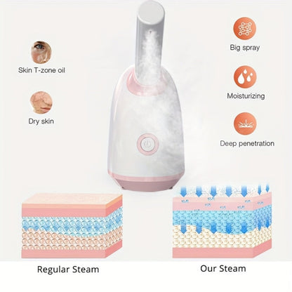 Facial Steamer Nano Ion Mist - Deep Pore Cleansing Home Spa Face Steamer with 360° Rotatable Arm, Blackhead Remover, Portable & Salon-Grade Skin Hydration Beauty Tool