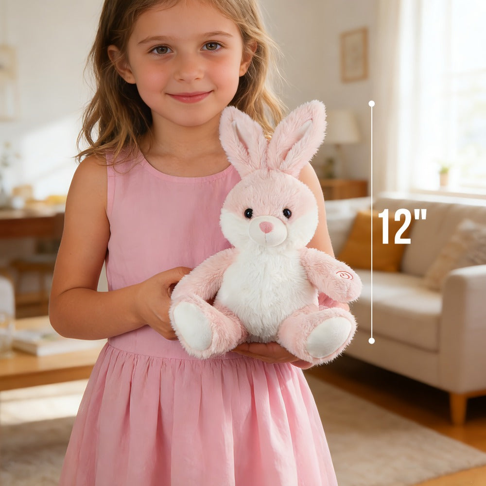LED Glow Bunny Stuffed Animal 8 & 12 Inch Kawaii Rabbit Plush Toy — Soft Night Light Easter Bunny Plushie for Kids Girls Boys, Birthday Easter Christmas Valentine Holiday Gift