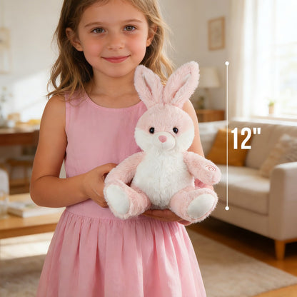 LED Glow Bunny Stuffed Animal 8 & 12 Inch Kawaii Rabbit Plush Toy — Soft Night Light Easter Bunny Plushie for Kids Girls Boys, Birthday Easter Christmas Valentine Holiday Gift