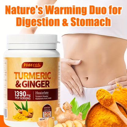 Turmeric Supplement with Black Pepper – Sports Recovery, Skin Health & Digestion Support for Women & Men, 120 Powder Capsules Anti-Inflammatory Vitality Formula