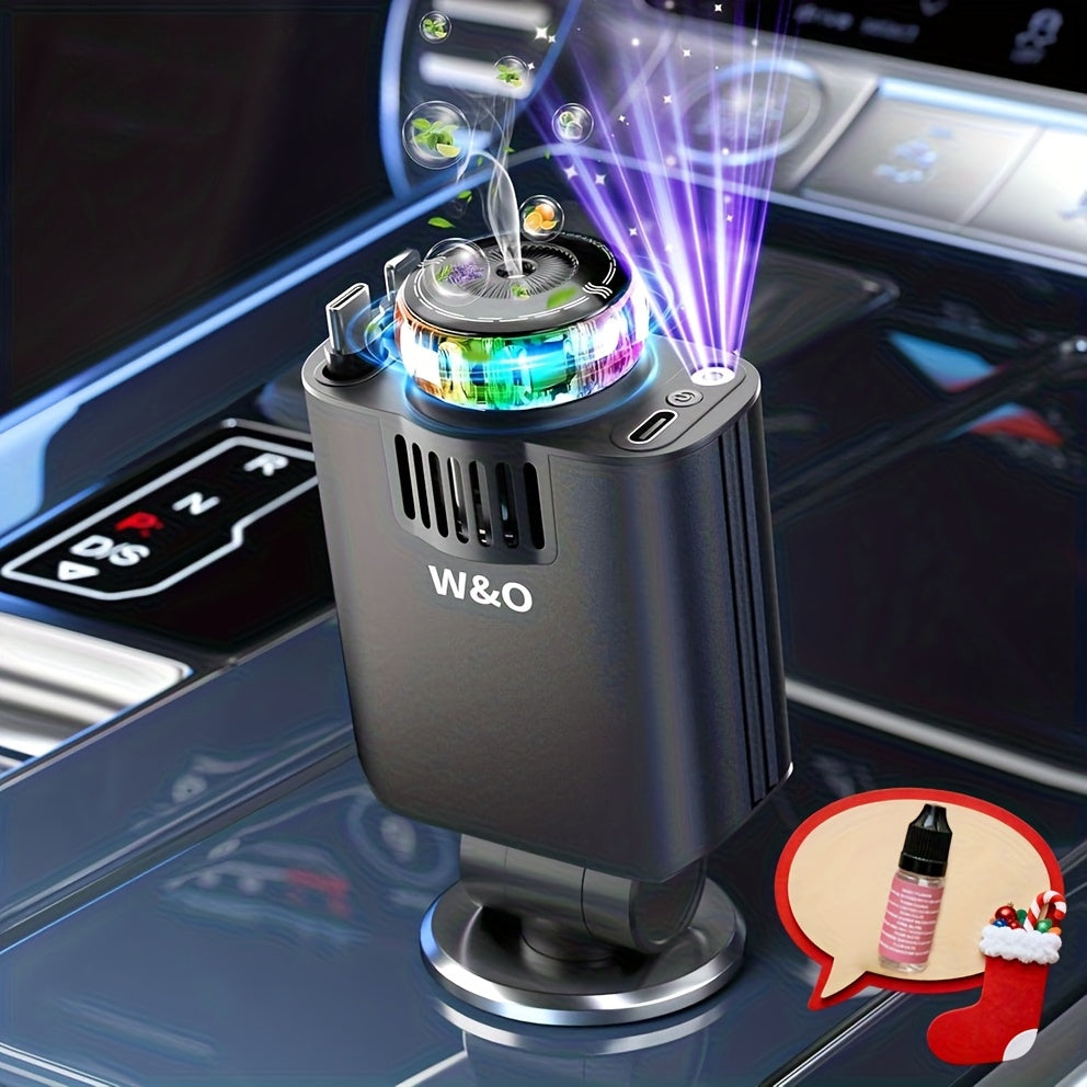 New AromaRelax Car Charger,Perfume(1pc/3pcs Sold),3-in-1 Retractable Car Charger with Starlight Projector, Fast Charging Car Phone Charger with 2.6ft Retractable Cable and USB-C Port, Car Charger Adapter, Compatible with Phone Etc.