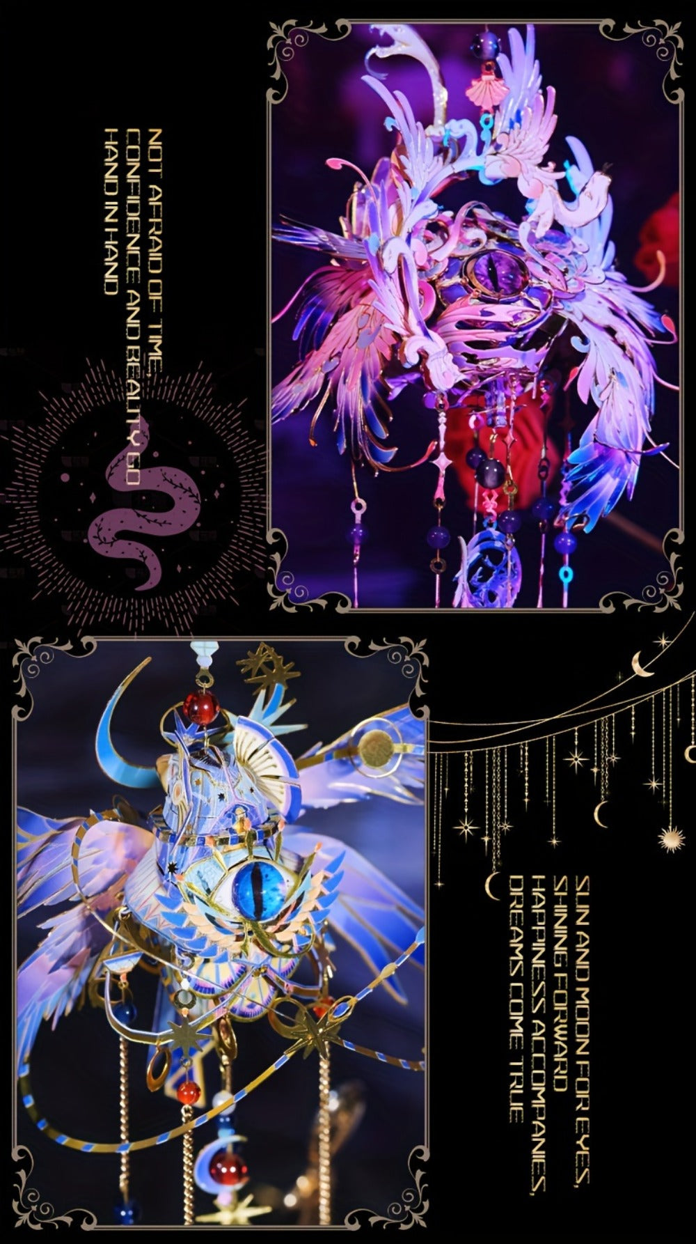 3D Metal Puzzle Model Kit – God's Eye & Angel's Eye MU Assembly, Laser-Cut DIY Craft, Artistic Home & Office Decor, Unique Birthday Gift for Adults, Teens, Girlfriend Boyfriend