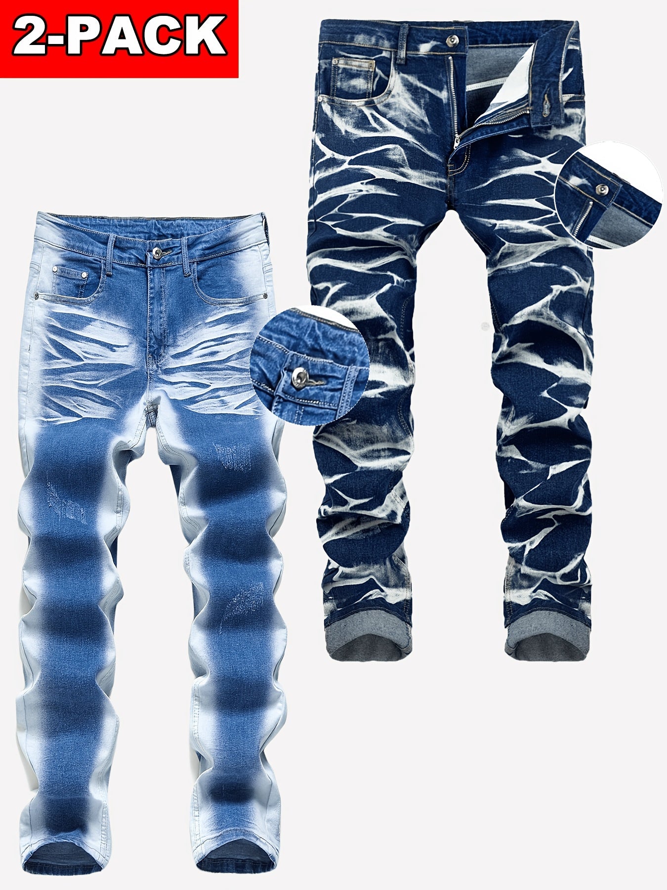 Men's Slim Fit Jeans - Vintage Wash Clean Finish